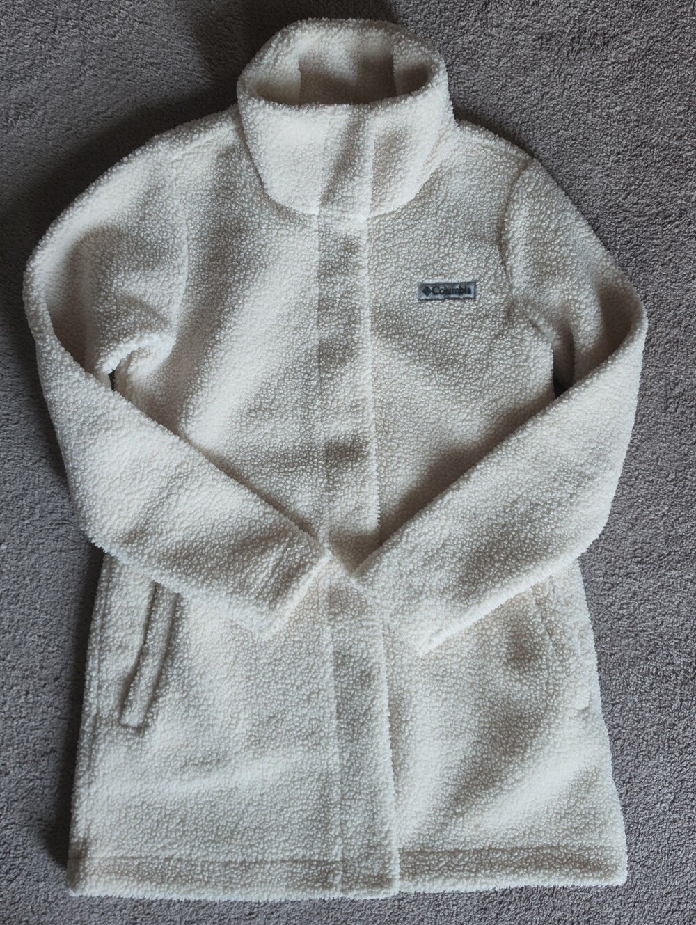 Columbia Cream Sherpa Long Teddy Coat-Size Small